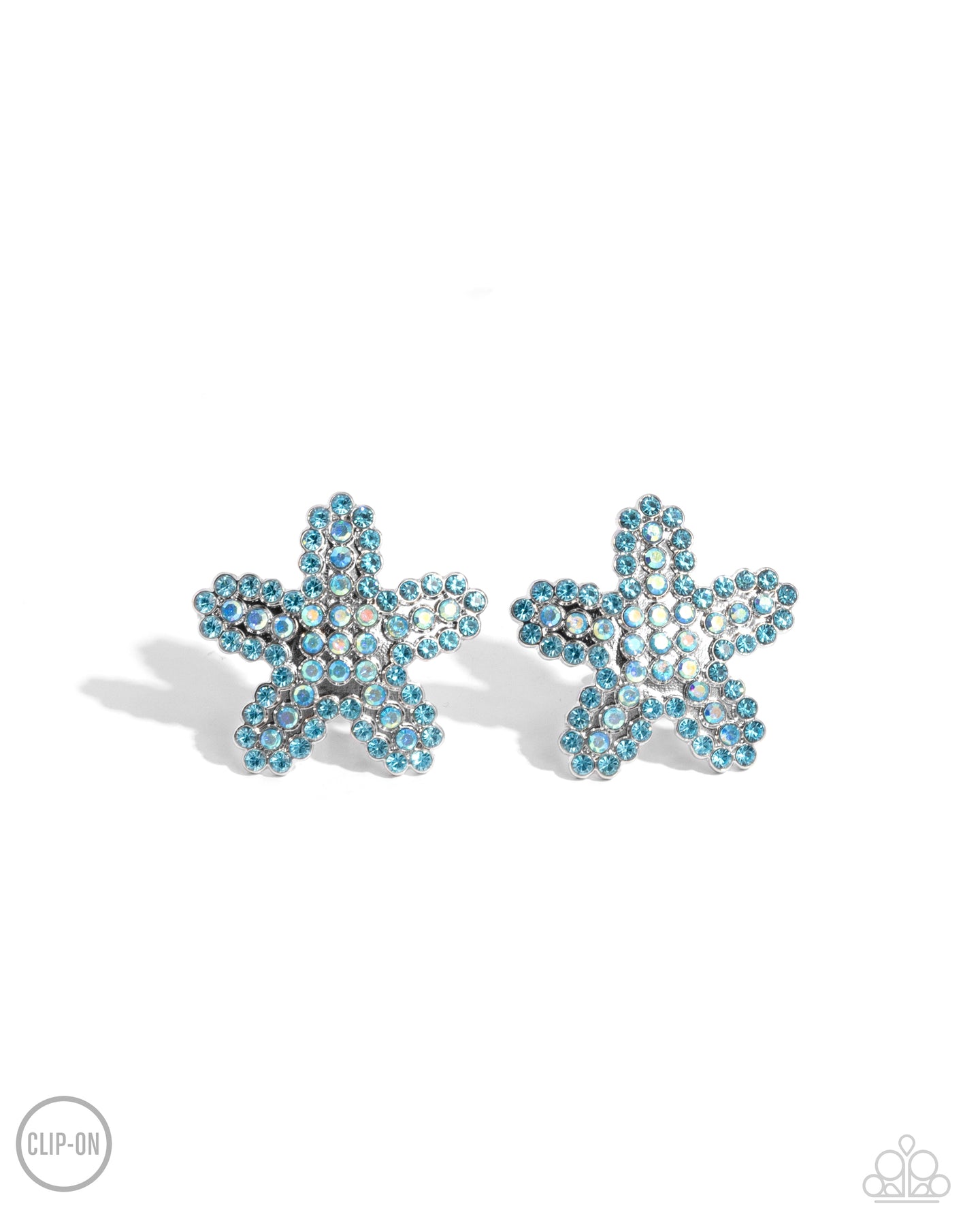 Starfish Serenade - Blue clip on earring A038