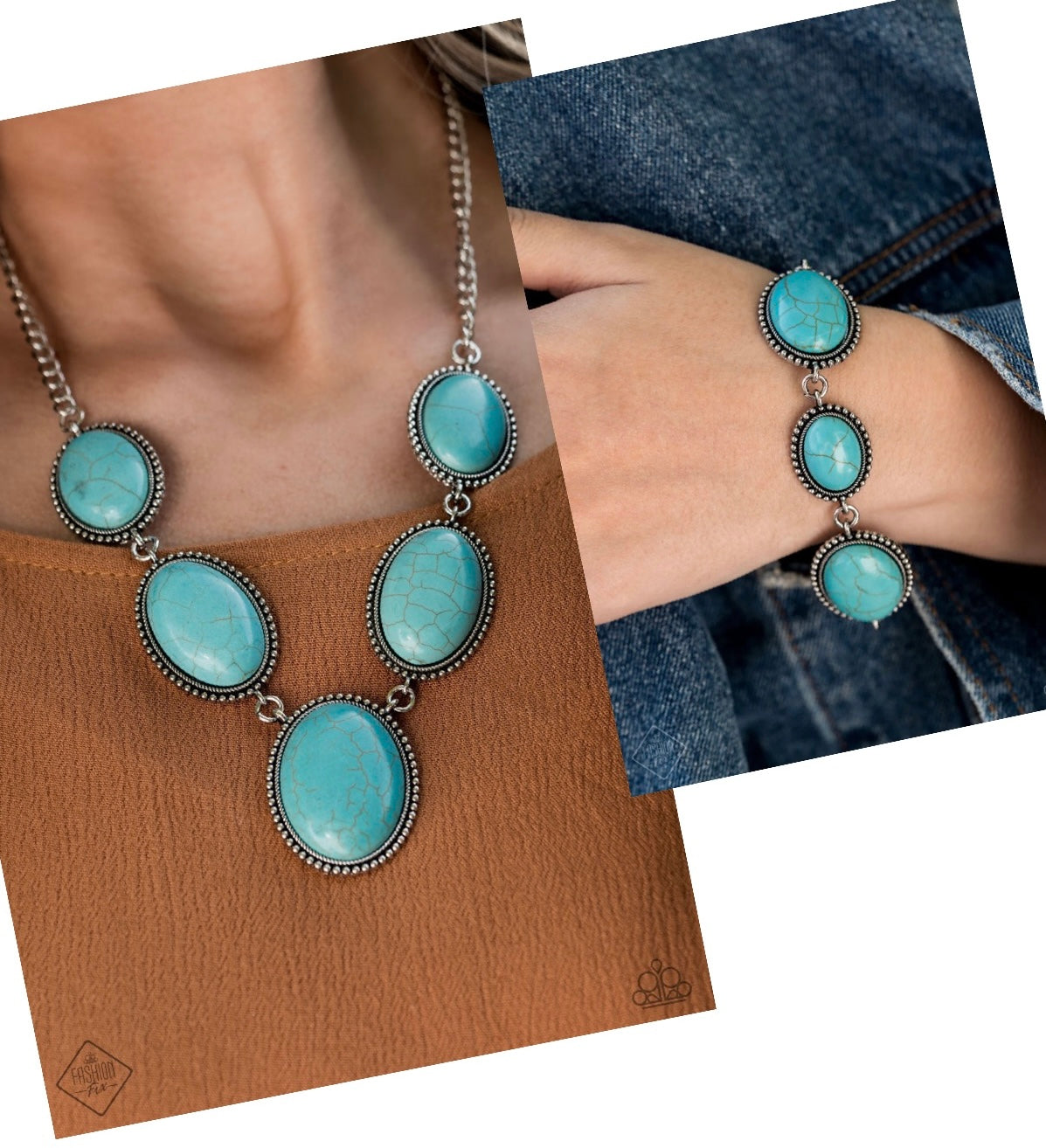 River Valley Radiance - Blue necklace plus matching bracelet River View 1686/C027