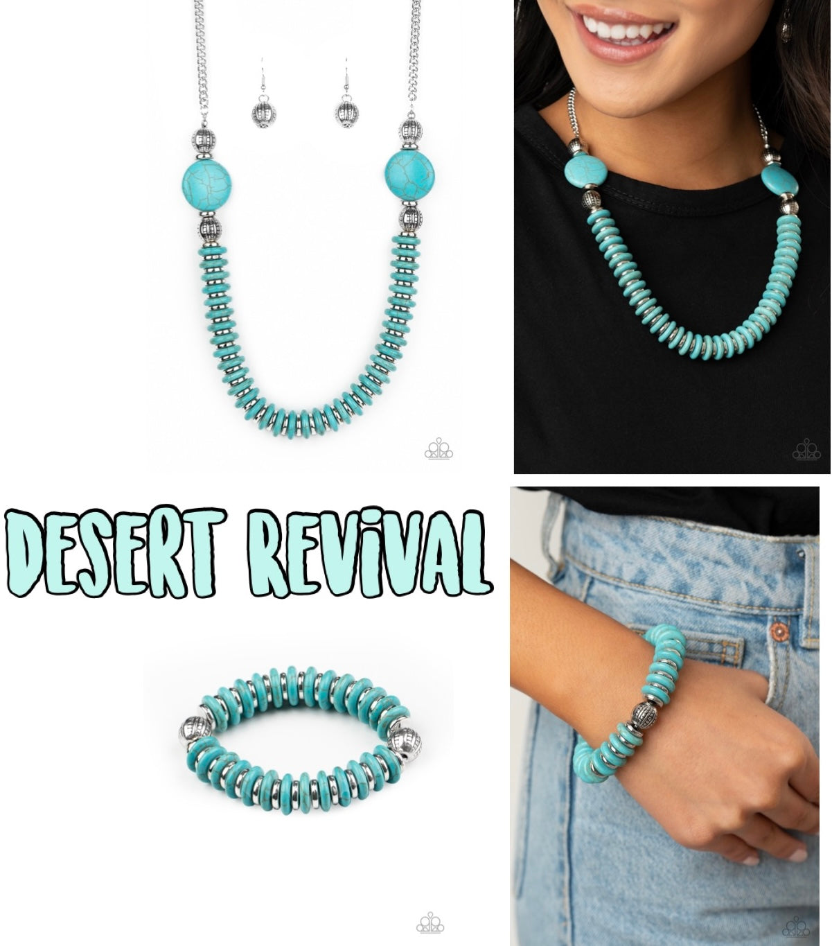 Desert Revival - Blue necklace plus matching bracelet Eco Experience B021