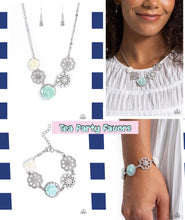 Load image into Gallery viewer, Tea Party Favors - Blue necklace set plus matching bracelet D082
