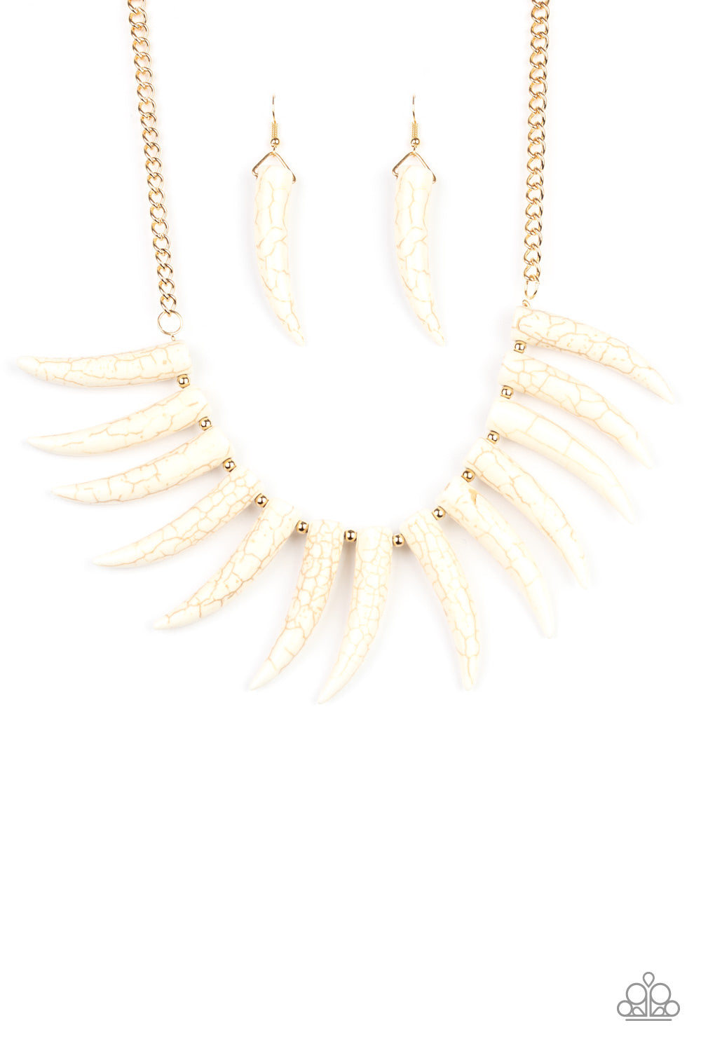 Tusk Tundra - White necklace A012