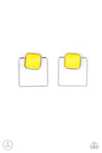 Load image into Gallery viewer, FLAIR and Square - Yellow jacket post earring 2224
