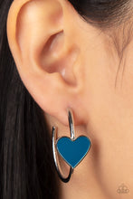 Load image into Gallery viewer, Kiss Up - Blue hoop earring 541
