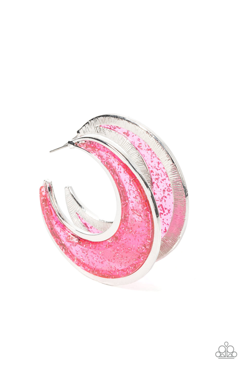 Charismatically Curvy - Pink hoop earring D077