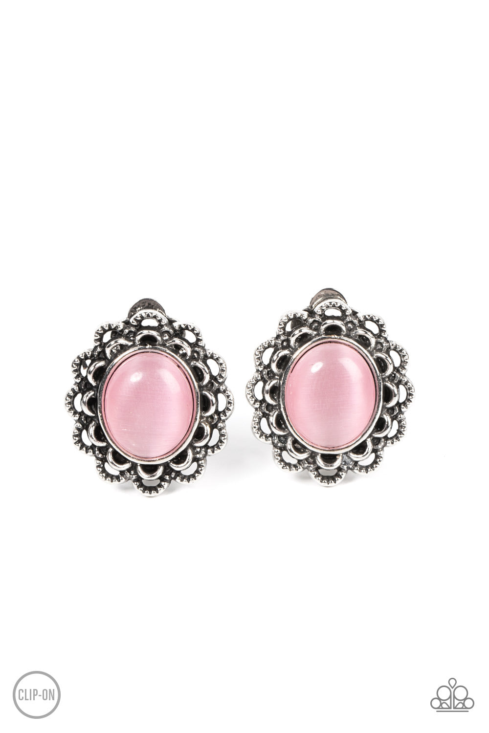 Garden Gazebo - Pink clip-on earring B015