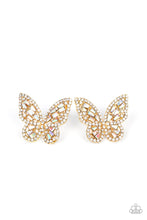 Load image into Gallery viewer, Smooth Like FLUTTER - Gold post earring B119
