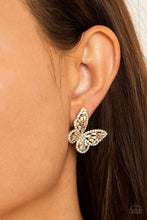 Load image into Gallery viewer, Smooth Like FLUTTER - Gold post earring B119
