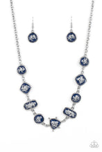 Load image into Gallery viewer, Fleek and Flecked - Blue necklace plus matching bracelet Speckled Shimmer - Blue  necklace B107
