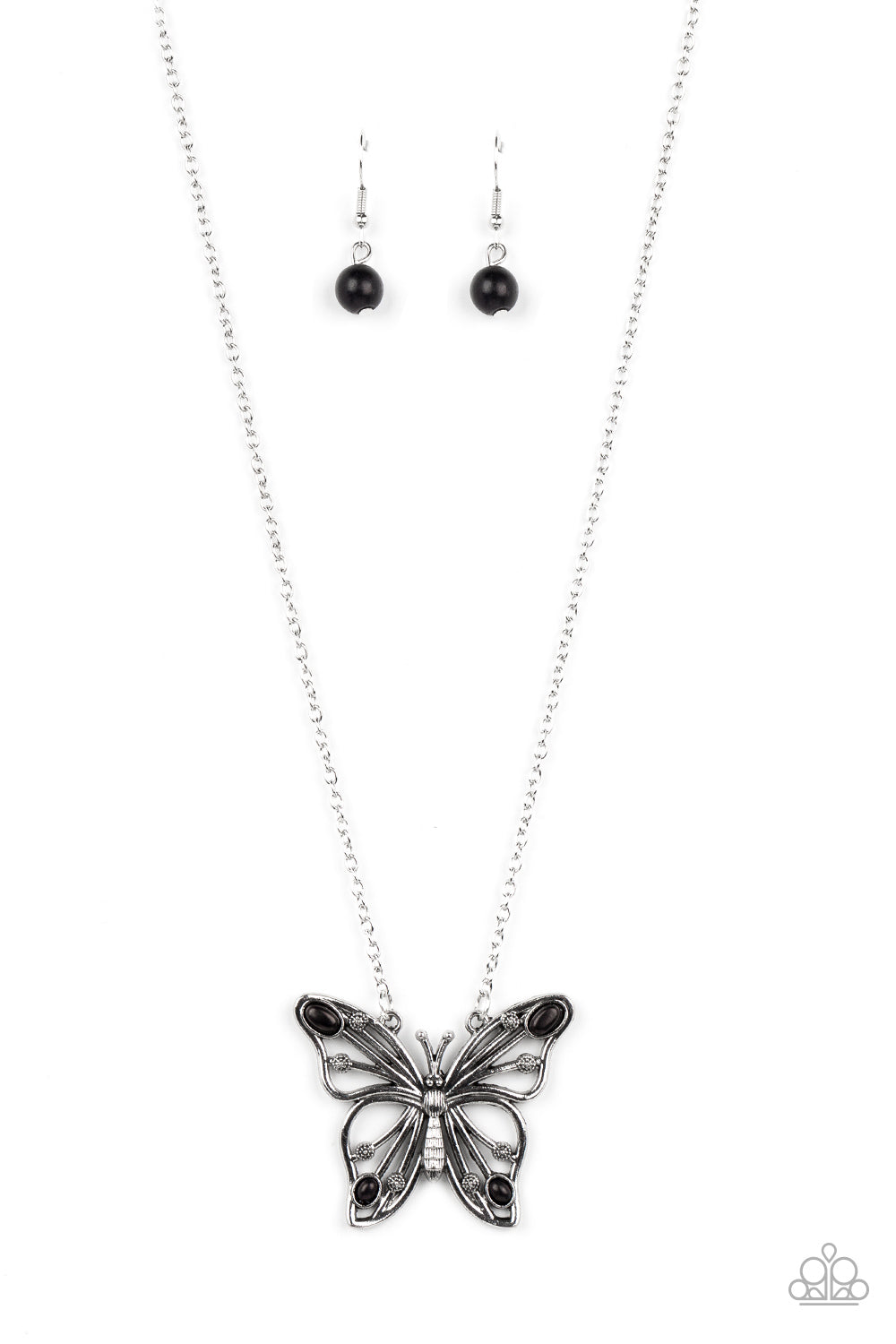 Badlands Butterfly - Black necklace B123