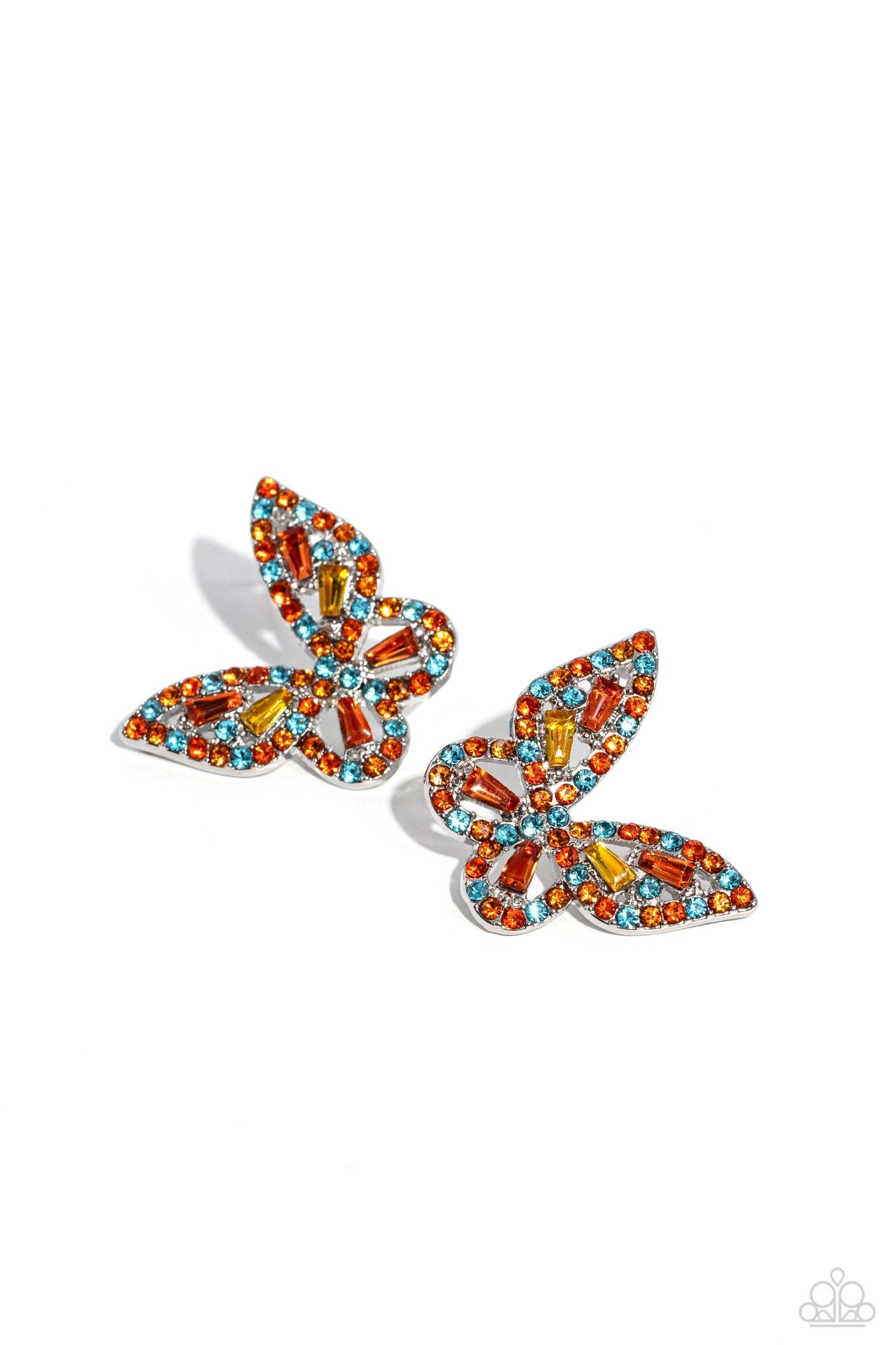 Tilted Takeoff - Orange post earring A096