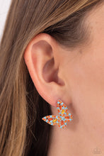 Load image into Gallery viewer, Tilted Takeoff - Orange post earring A096
